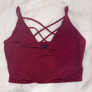 Forever 21 - crop top / size S / burgundy / WORN ONCE!!